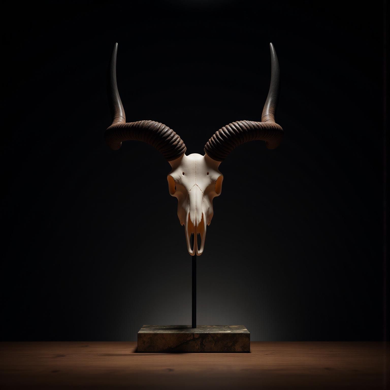 Gazellen-Trophäenständer auf Canyon Rust Quarzit im warmen Licht