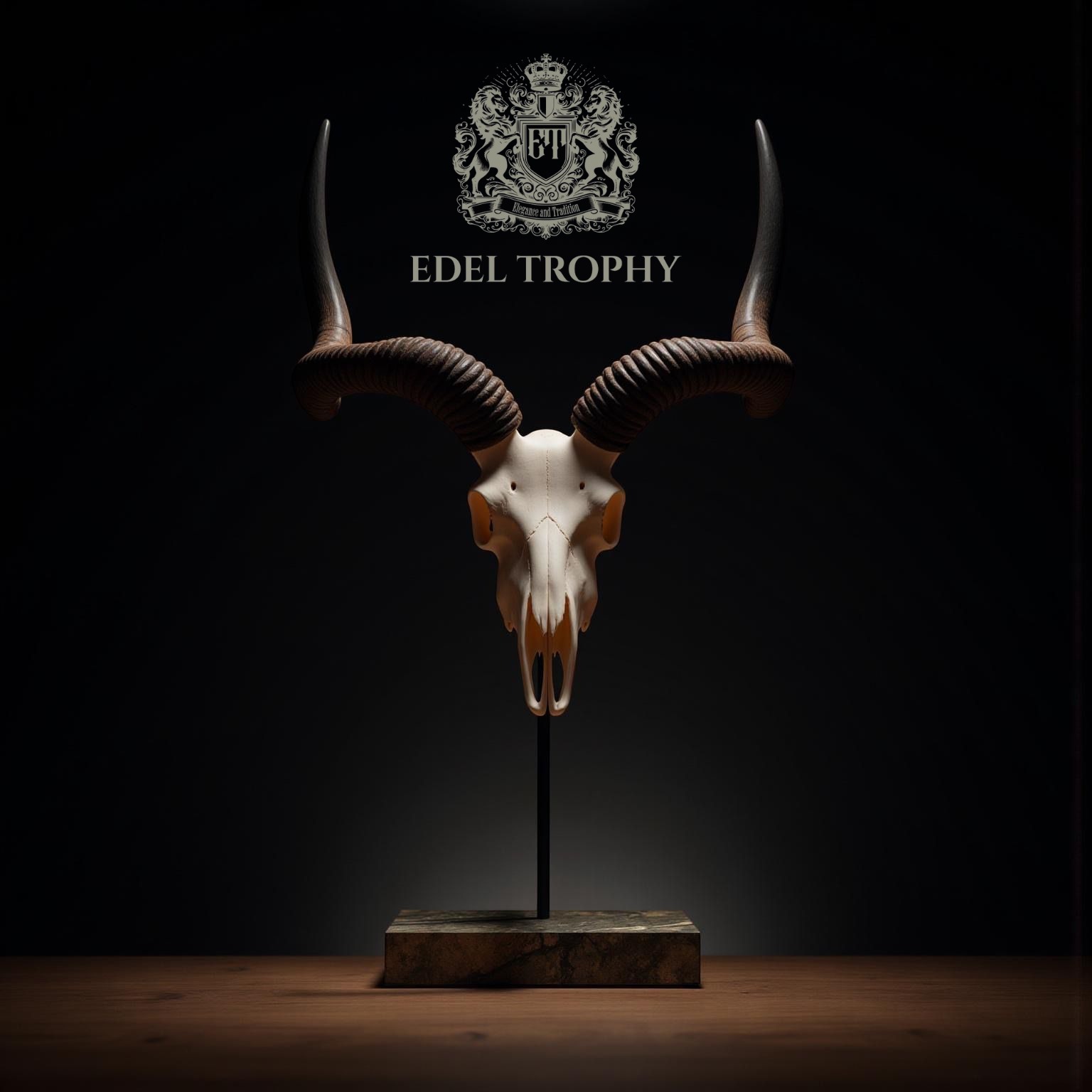 Edel Trophy Trophäenständer – Gemsbock auf dunklem Naturstein