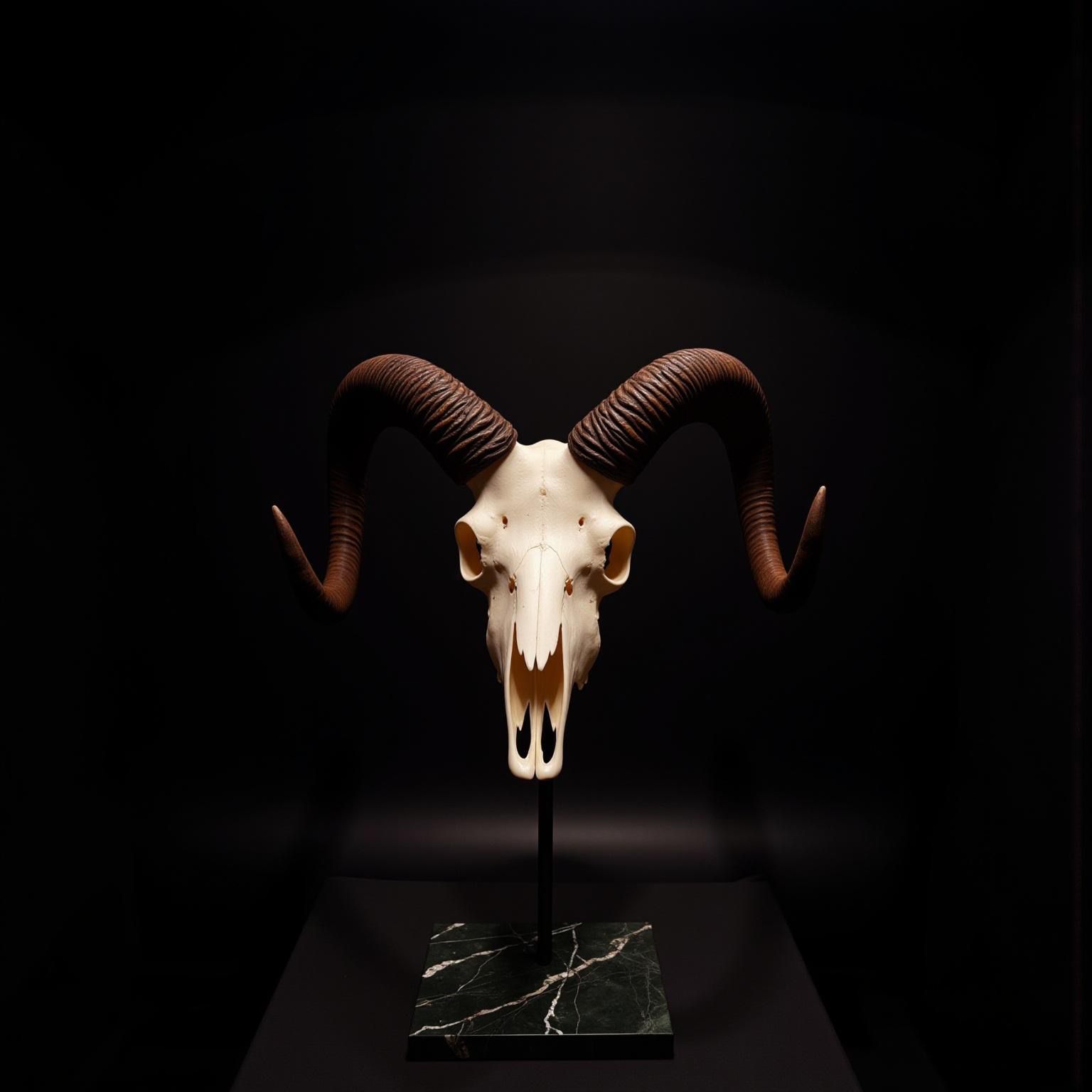 Emperor Noir Marmor Trophäenständer – tiefschwarzer Marmor mit weißen Adern